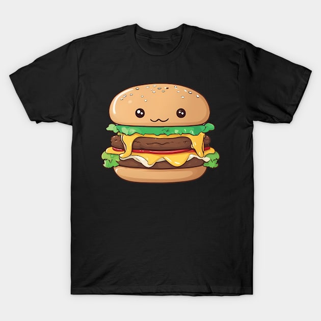 Kawaii Burger T-Shirt by animegirlnft